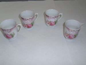 Antique Rose Flower Pattern Made in Germany Tea Cups Rosenthal Cup Old 