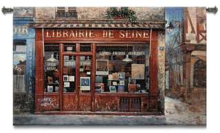 FRENCH CITY STREET SCENE FINE ART TAPESTRY WALL HANGING  