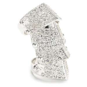 Vivienne Westwood Diamante Silver Armor Ring, Size 6