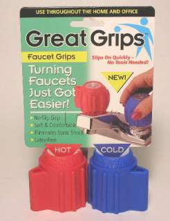 Great Grip Door Knob and Faucet Handle Grips Red/Blue  