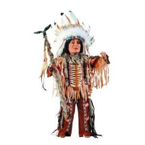  BIG EAGLE 26 Porcelain Indian Chief Doll By Duck House 