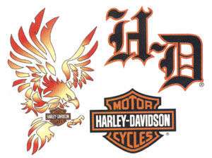 Harley Davidson Bar & Shield with Eagle Tattoo Decal  