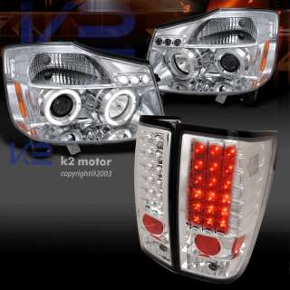 04 07 NISSAN TITAN PROJECTOR HEAD LIGHTS+LED TAIL LAMPS  