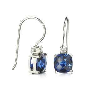  SYNTHETIC BLUE SAPPHIRE DROP EARRING CHELINE Jewelry