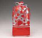 100) LOVE ALWAYS KISSES, LOVE & HEARTS CLEAR CELLOPHANE BAGS Treast 