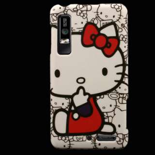 Case for Motorola Droid 3 Hello Kitty Cover Skin Snap Clip on 