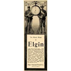  1902 Ad Elgin National Watches Army Soldiers Clock Guns 