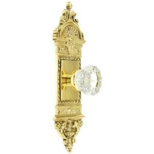 Solid Brass European Style Door Set with Fluted Crystal Knobs Passage 