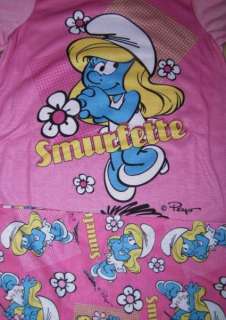 The SMURFS *Smurfette* Pnk L/S Shirt Long Pajamas Pjs sz 4  