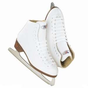 Riedell Ice skates   Blue Ribbon 21Y White   Size junior 7 