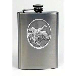  Pintail Duck Pewter Emblem Travel   Hip Flask Stainless 
