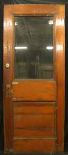   Antique Exterior Cypress Door Large Beveled Glass Lite Recessed Panel