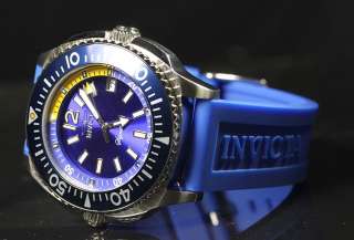 Invicta Mens Signature II Collection Trinite Glow Blue Dial Rubber 