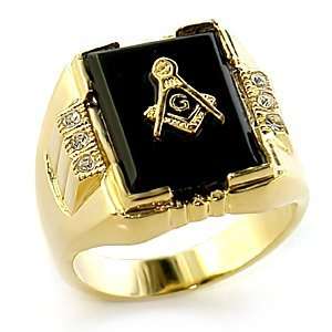  Genuine Onyx Masonic Ring Sizes 8 13, 10 Jewelry