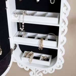   Locking Multi Purpose Jewelry Armoire   High Gloss White New  