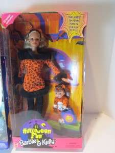 Barbie Doll LOT 2 Halloween Fun & Kelly Gift Set 1998 + Enchantress 