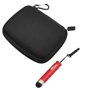  Carrying Case + Red Mini Stylus with 3.5mm Adapter Plug for Garmin 