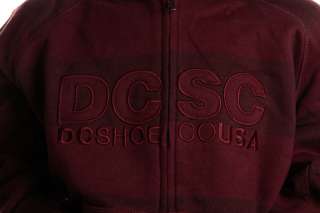 DC Boys Kids Cooler Zip Hood Jacket Size M Maroon  