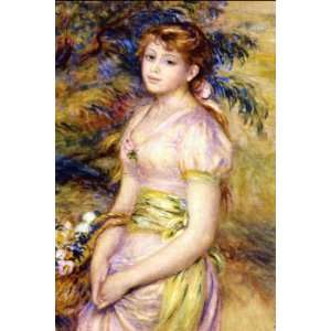  Young Girl with a Basket of Flowers by Renoir canvas art 
