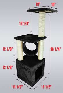 New Cat Tree 36 Level Condo Furniture Scratching Post Pet House Black 