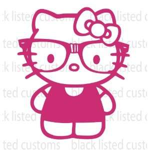  Hello Kitty Nerd Glasses Pink Vinyl Decal Sticker CUSTOM 
