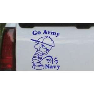 Blue 20in X 16.0in    Go Army Pee On Navy Car Window Wall Laptop Decal 