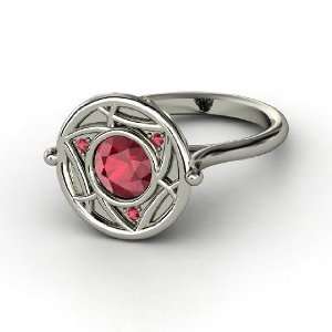  Trinity Ring, Round Ruby Sterling Silver Ring Jewelry