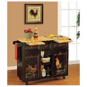  Black & Hand Painted Rooster Kitchen Butlerï¿½: Home 