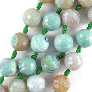  18mm faceted ite green crab agate round beads 7 
