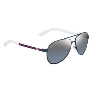  Gucci White/Silver Mirror Aviators Sunglasses 2898S 75V9U 