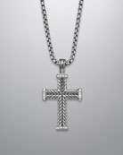 David Yurman Chevron Black Diamond Cross Necklace   