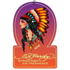 Ed Hardy Air Freshener Indian Chief Girl Naomi Air Freshener Sunset 