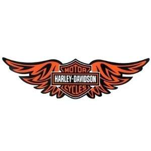  Straight Wing Orange Decal   Large   Harley Davidson Automotive