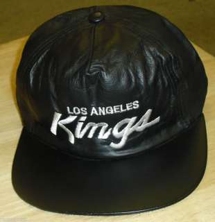 Los Angeles Kings NWA style Script Leather Vintage Adustable SLIDE hat 