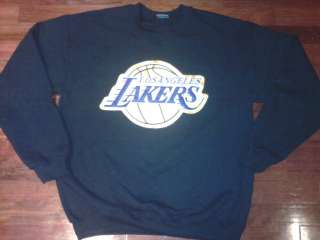 Los Angeles Lakers Hand Sewn Patch Crewneck Sweater Kobe Chicago Bulls 