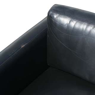   KNOLL Charles Pfister Black Leather Lounge Chairs PRICE REDUCED  