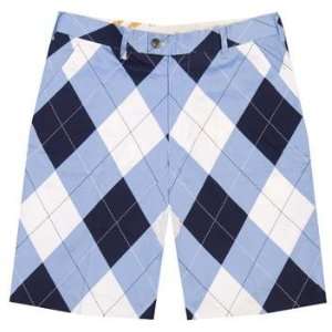 Loudmouth Golf Mens Shorts: Blue & White   Size 38