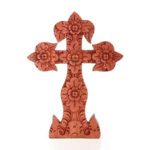  Patra Kembang Cross~Wood Carving Art~Religious Statue 