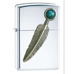  Zippo Indian Feather High Polished Chrome Lighter: Sports 