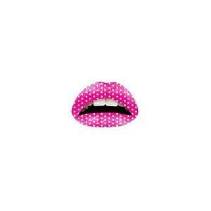 Violent Lips Temporary Lip Tattoos Pink Polka Dots (Quantity of 3)