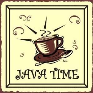  Java Time Vintage Metal Art Coffee Shop Diner Retro Tin 