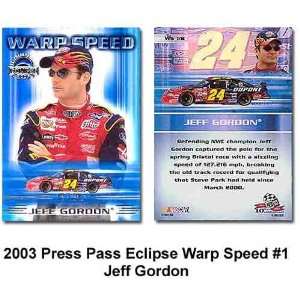 Press Pass Eclipse Warp Speed 03 Jeff Gordon Card  Sports 