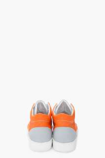Raf Simons Orange And Grey Mid Top Sneakers for men  