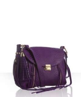 style #315738402 purple alligator embossed leather Beloved Mini flap 