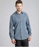 Edun blue chambray button front shirt style# 312341501