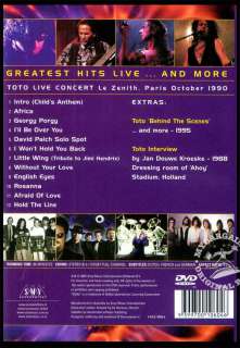 GREATEST HITS LIVE  TOTO  NEW SEALED DVD ALL REGION  