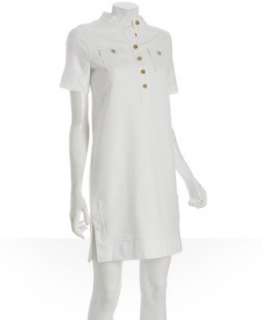 Diane Von Furstenberg white doubleknit Bosa shirt dress   up 