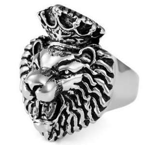   MENS ROARING LION Stainless Steel Ring Size 8 Justeel Jewelry