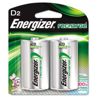 Energizer e NiMH Rechargeable Batteries, D, 2 Batteries/Pack, PK 