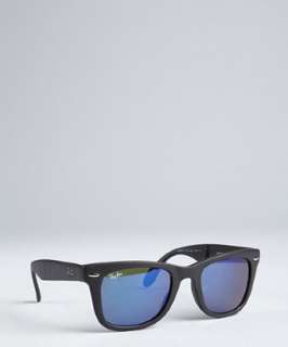Ray Ban matte black plastic Folding Wayfarer sunglasses   up 